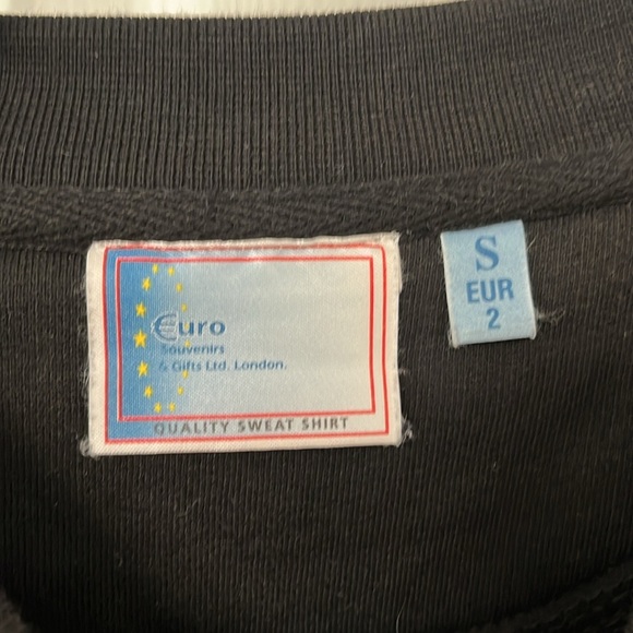 London England Black Crew Neck Sweatshirt, Size Small, Like New Condition - Picture 5 of 6